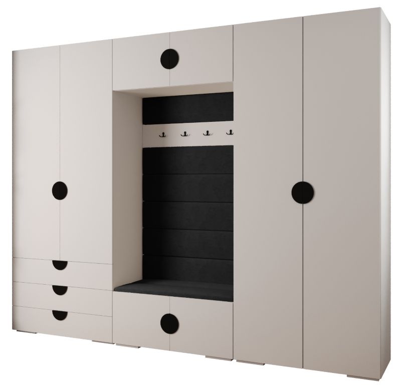 Garderoba do przedpokoju Abiks INOVA 4 Z14 biały+czarny+manila18 1 szt.