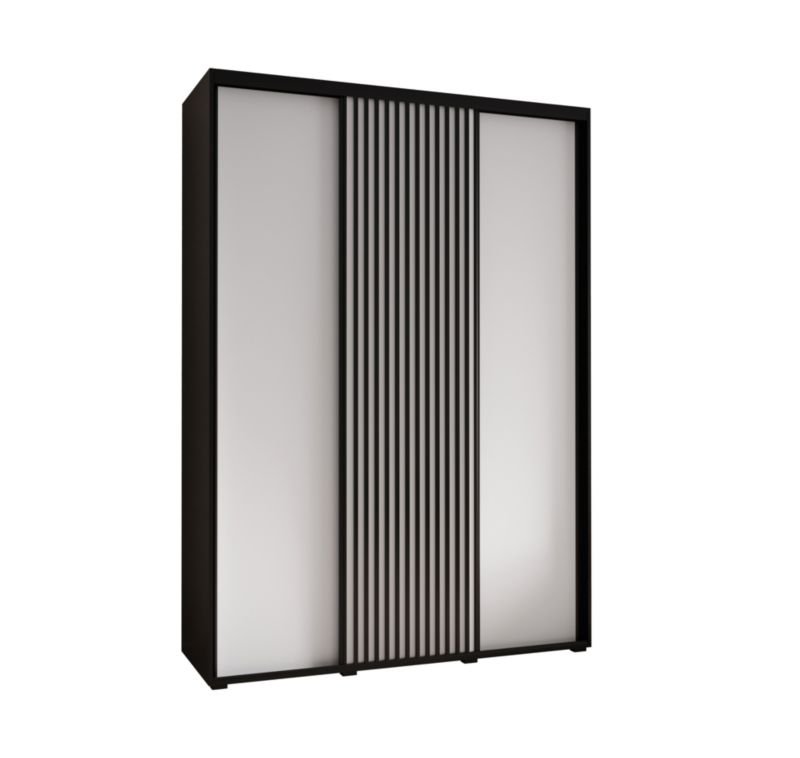 Szafa przesuwna Garderoba Abiks Lanko 1 180 gł. 60 czarny/biały 1 szt.