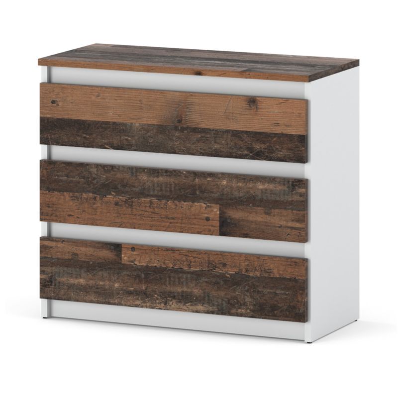 Komoda Hurtownia-Mebli Szuflady 3 Hugo 3SZ 80cm Biały Mat Old Style 80x33.5x71 cm 1szt.