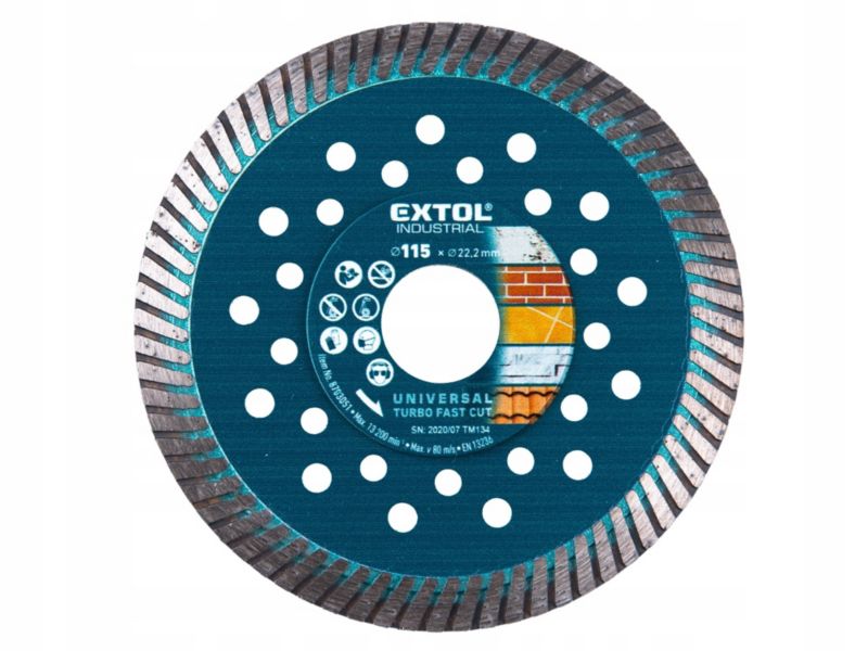 Tarcza Extol diamentowa turbo 115mm do cięcia żelbetu betonu kostki krawężników 1 szt