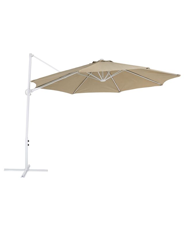 Parasol ogrodowy 295 cm szarobeżowy z białym Savona ii 1 szt.