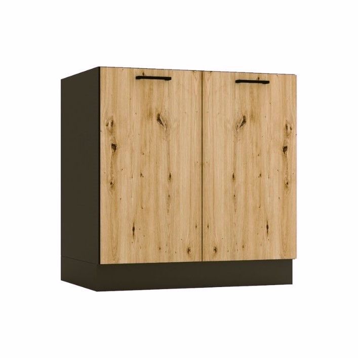 Szafka pod zlew Stolkar ANIKA D80ZL grafitowa/dąb artisan 1 szt