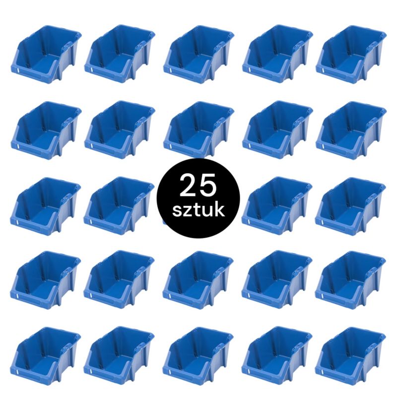 Pojemnik magazynowy Mega-M kuweta warsztatowa 155x250x120 mm niebieski 25x 1szt.