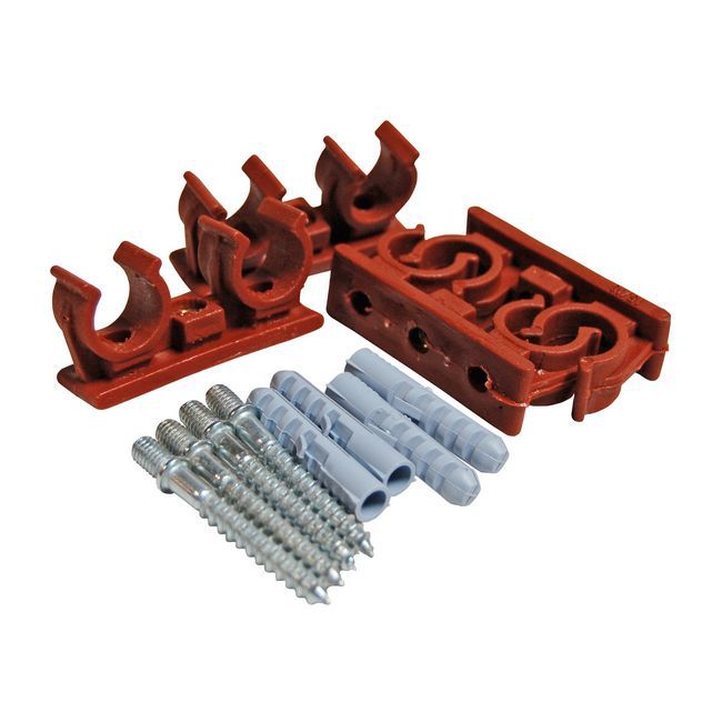 Uchwyt do rur miedzianych podwójny 4 szt. 15 mm