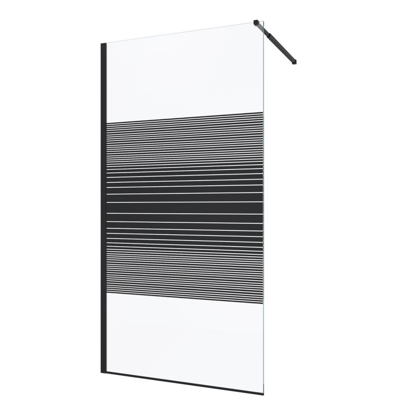 Ścianka prysznicowa SEVANTE MAYON 90x195 Walk-In czarna w pasy 1 szt.