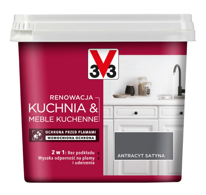 Farba renowacyjna V33 Meble antracyt satyna 0,75 l