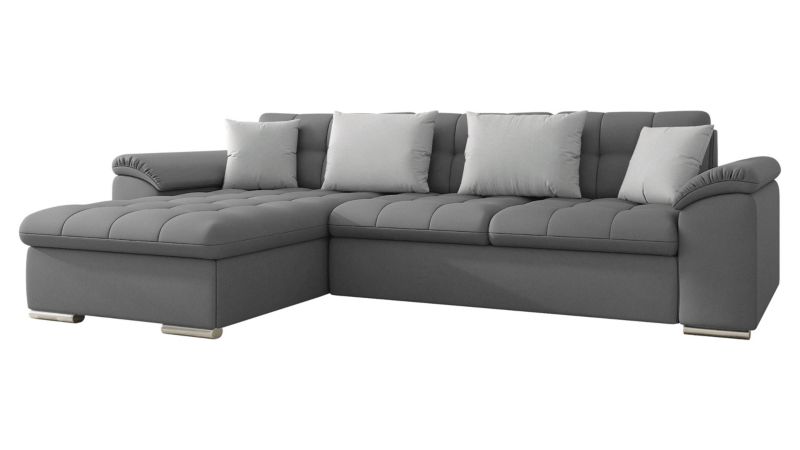 Narożnik z funkcją spania MIRJAN 24 Diana lewy metal/stalowy szary/gołębi 1 szt.