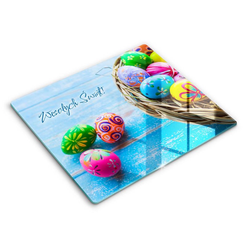 Szklana deska do krojenia Wallfluent 60x52 cm Wielkanoc Wesołych Świąt 1 szt.