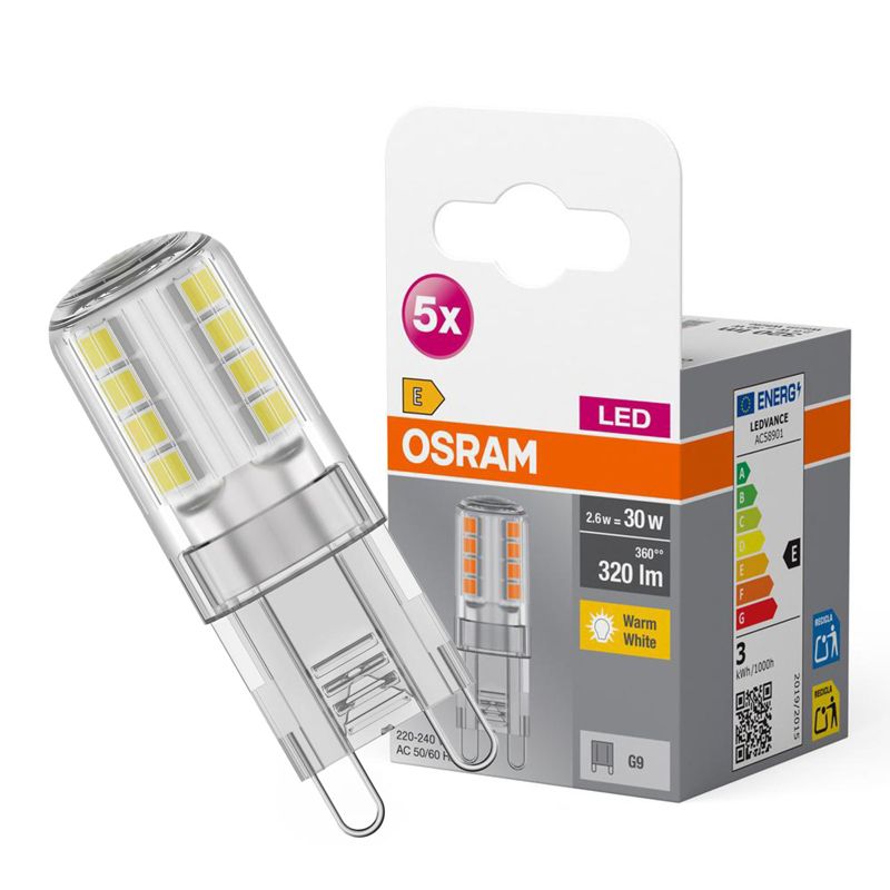 Żarówka LED Osram Kapsułka G9 2.6W 320lm 2700K 300st 5 szt.