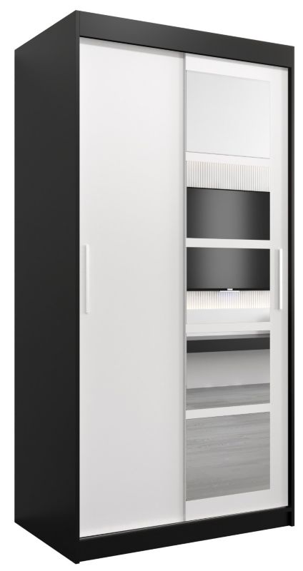 Szafa przesuwna Abiks ROMA 1 100 czarny mat + biały mat 1 szt.