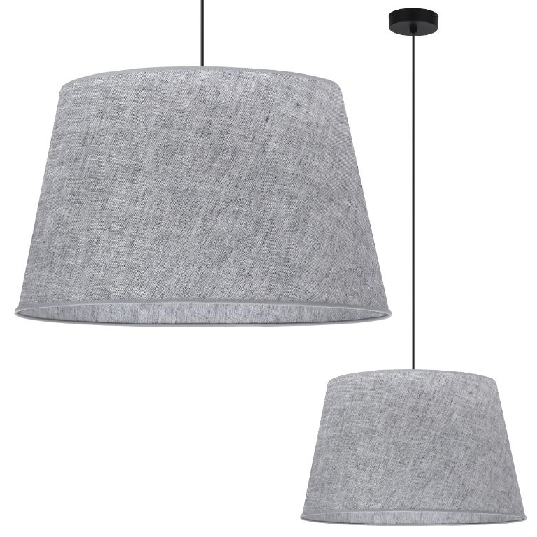 Lampa sufitowa wisząca Light Home LH Len Stożek 1x E27 60W klosz 44cm czarny/j.szary 1szt.
