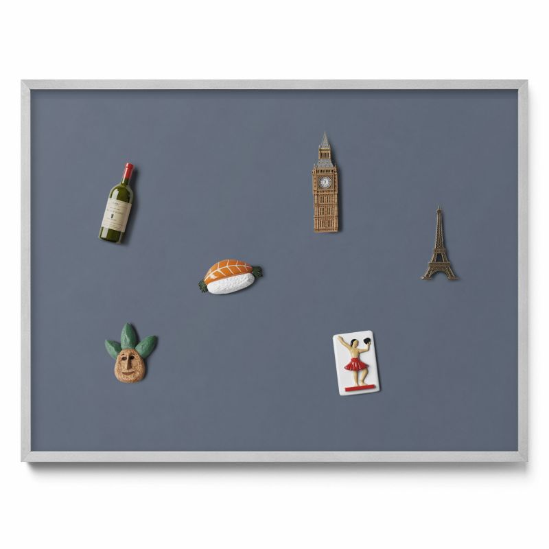 Tablica na magnesy z podróży Tulup 80x60 cm Kolor chłodny szary w srebrnej ramie 1 szt.