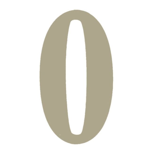 Cyfra 0 tworzywo 50 mm platyna