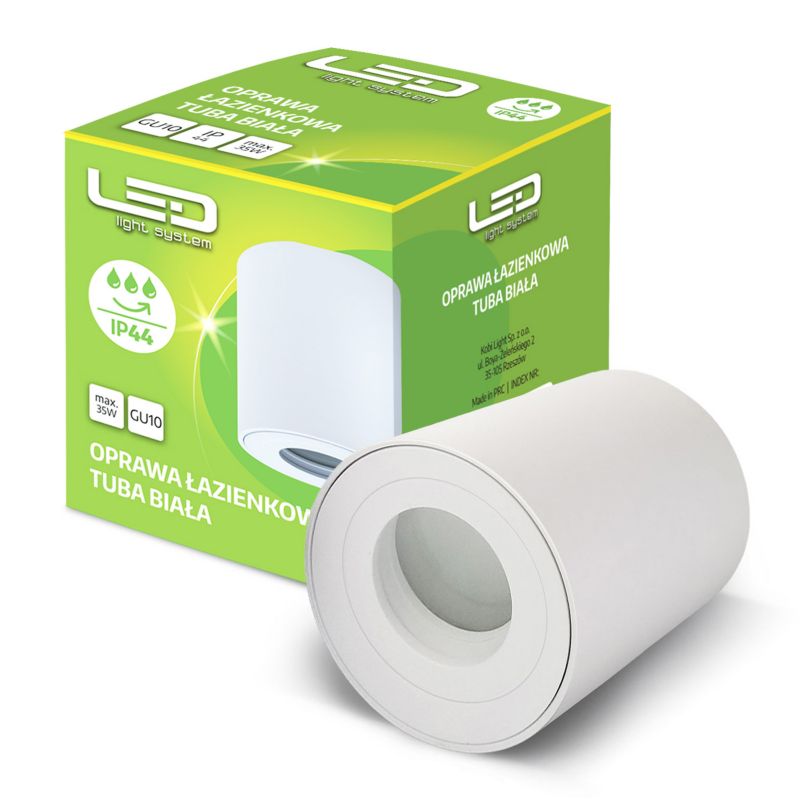 Oprawa Sufitowa tuba LLS 1xGU10 biała IP44 1szt.