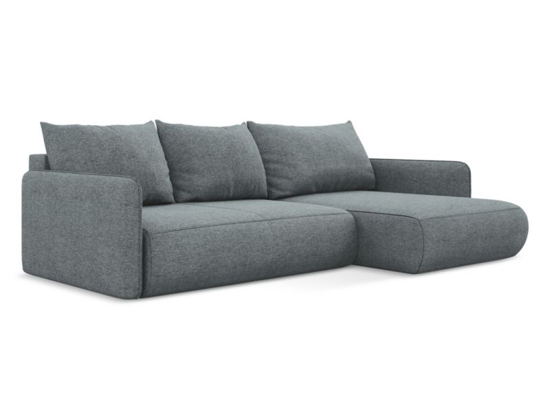 Narożnik prawostronny z funkcją spania LaMiaSofa PALERMO z tkaniny szenilowej 240x148 cm jeans 1 szt.