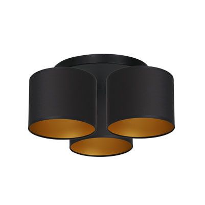 Lampa sufitowa wisząca Luminex Arden czarny mat-złota wym: 18 x 45 x 45 cm 3xE27 x 15W 1 szt.
