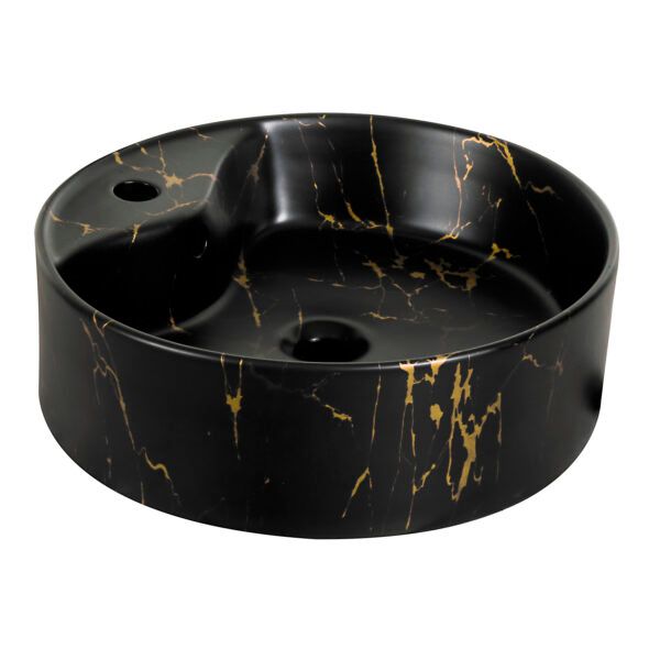 Umywalka nablatowa Kerra KR-138 MARBLE marmur czarno złoty 1 szt.