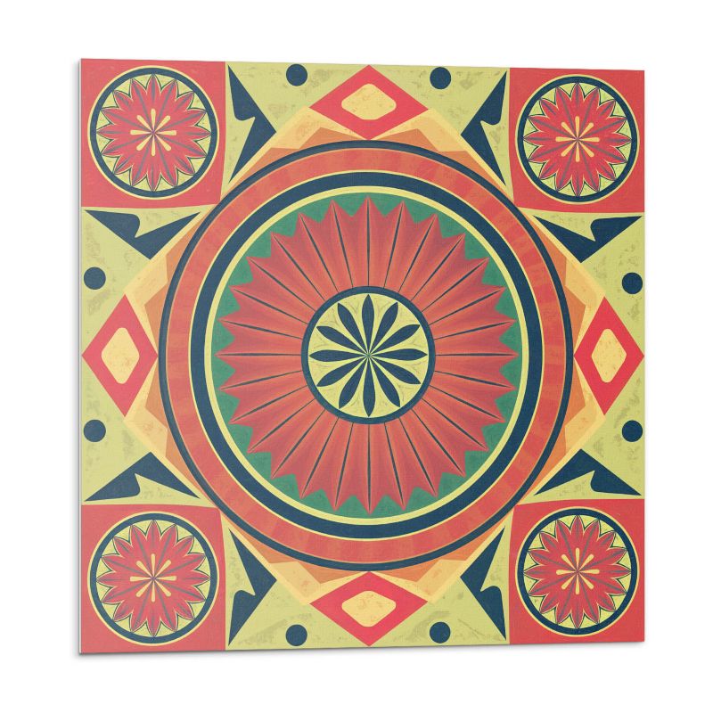 Kafelki samoprzylepne Wallfluent 50x50 cm Mandala w formie geometrycznych kształtów 4 szt.