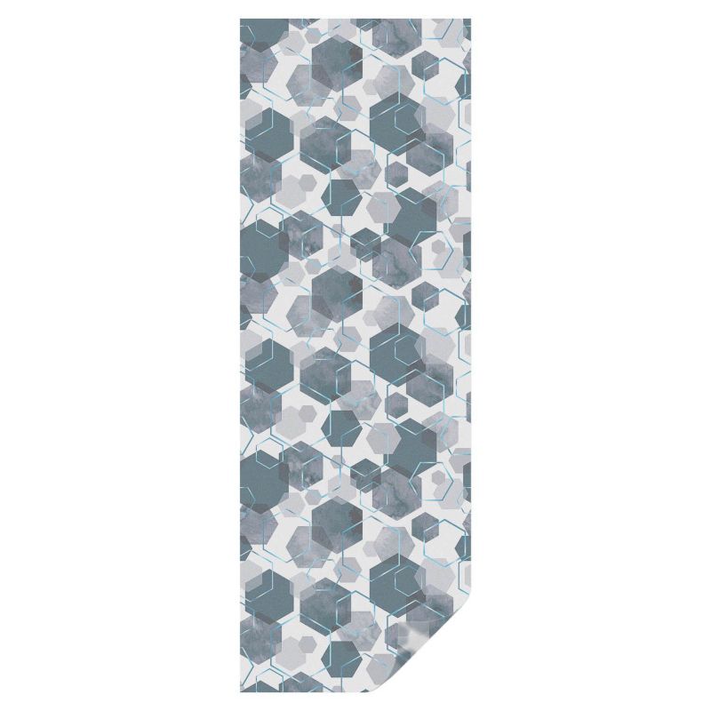 Folia Witrażowa Tulup 50x146 cm Samoprzylepna na Okno Heksygonalny wzór nowoczesny chłodna paleta 1 rol.