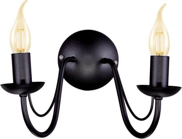 Kinkiet ścienny Kaja Bartez czarny 2 x E14 x 60W IP20 wym: 20 x 30 x 22 cm - 1 szt.