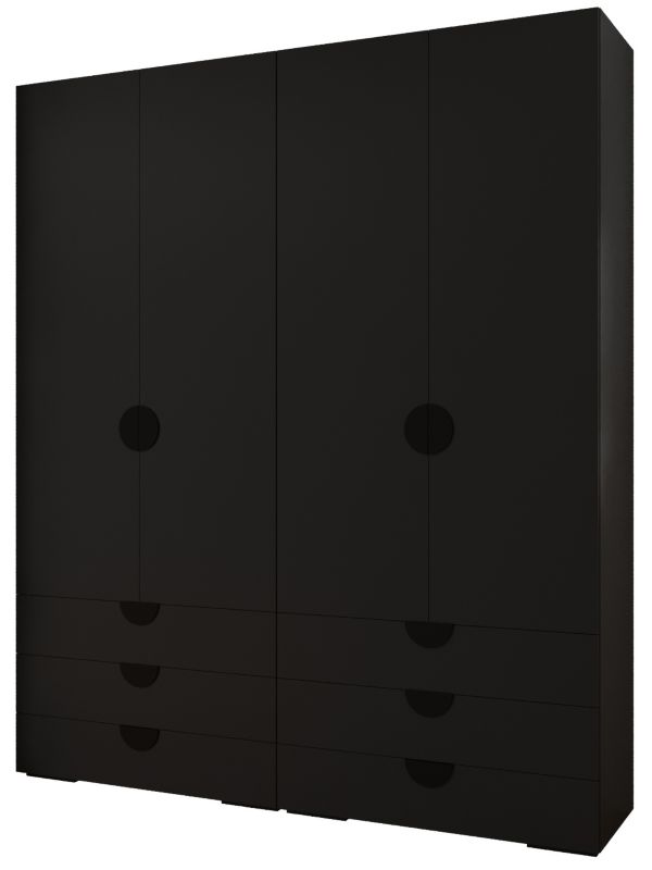 Garderoba wysoka do przedpokoju Abiks INOVA 4 Z16 czarny+czarny 1 szt.
