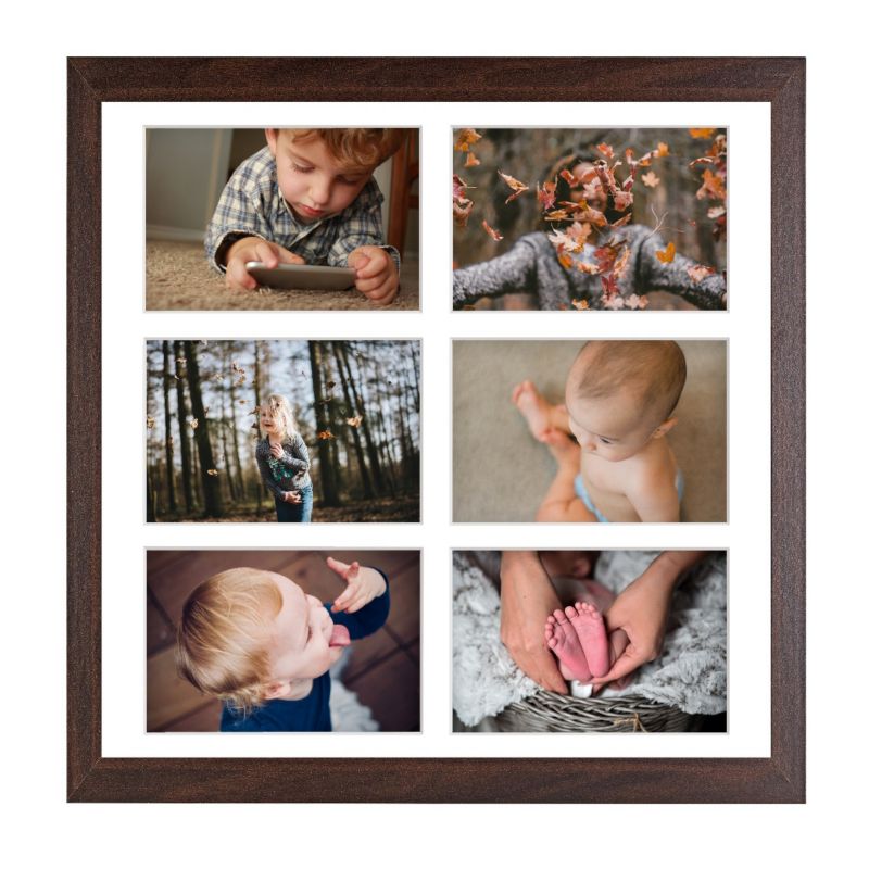 Ramka na 6 zdjęć Hekla 40x40x6 MDF galeria brązowy 1szt.