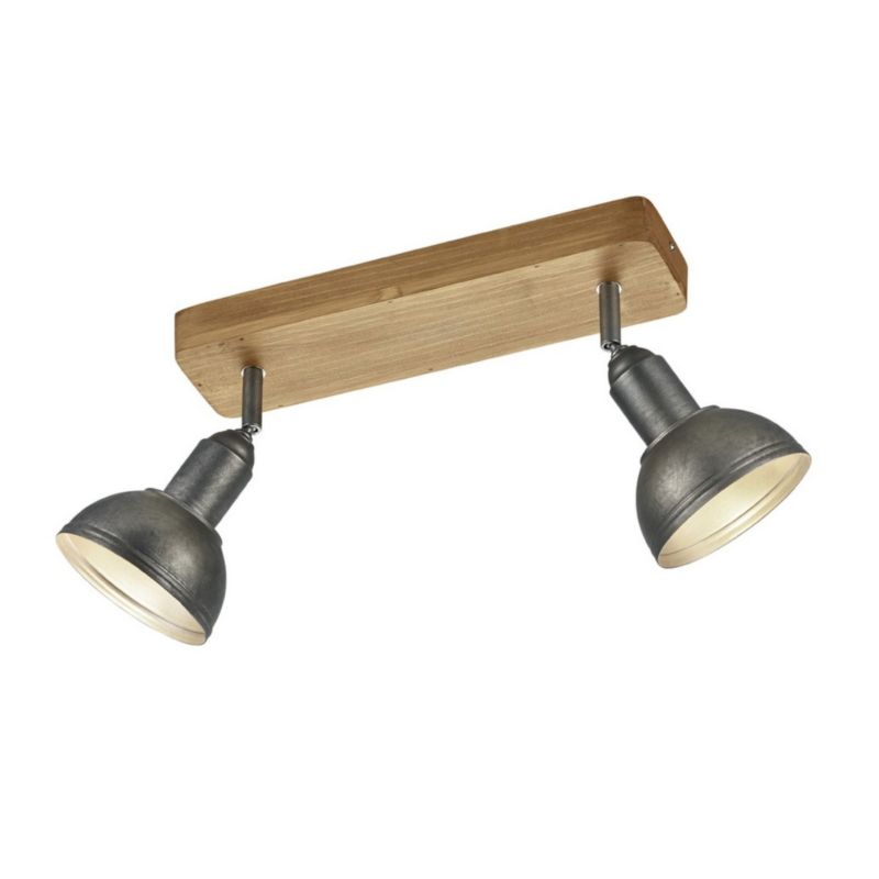 Lampa sufitowa Trio Delhi 0202 jasne drewno-nikiel antyczny retro 2xE14 x 1 szt.
