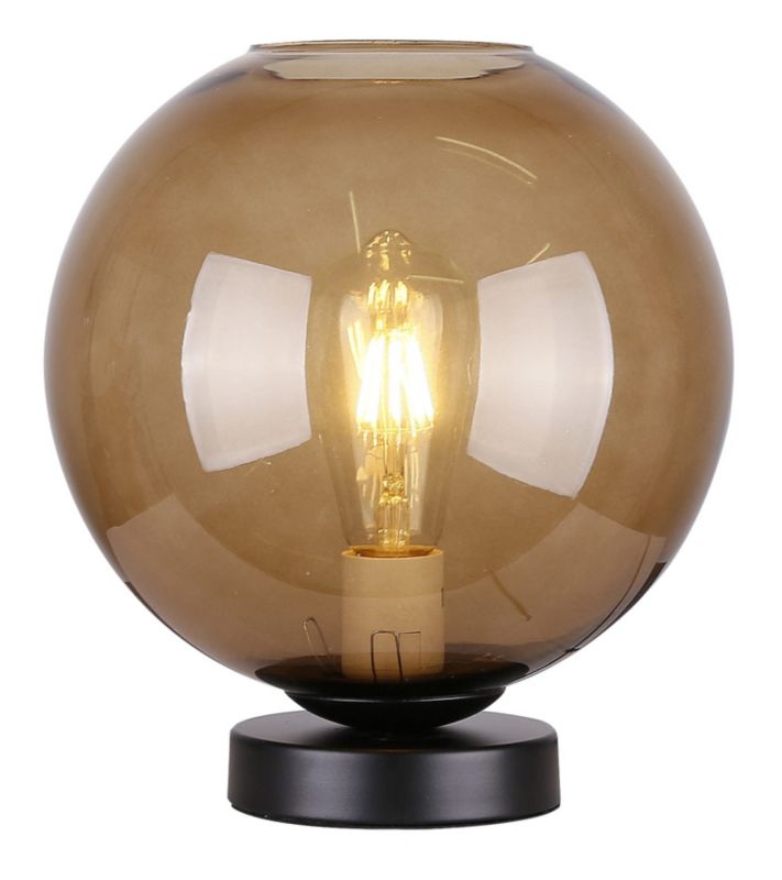 Lampka stołowa Candellux Globe brązowo-czarna 1 x E27 x IP20 wym: 25 x 25 cm szkło - 1 szt.