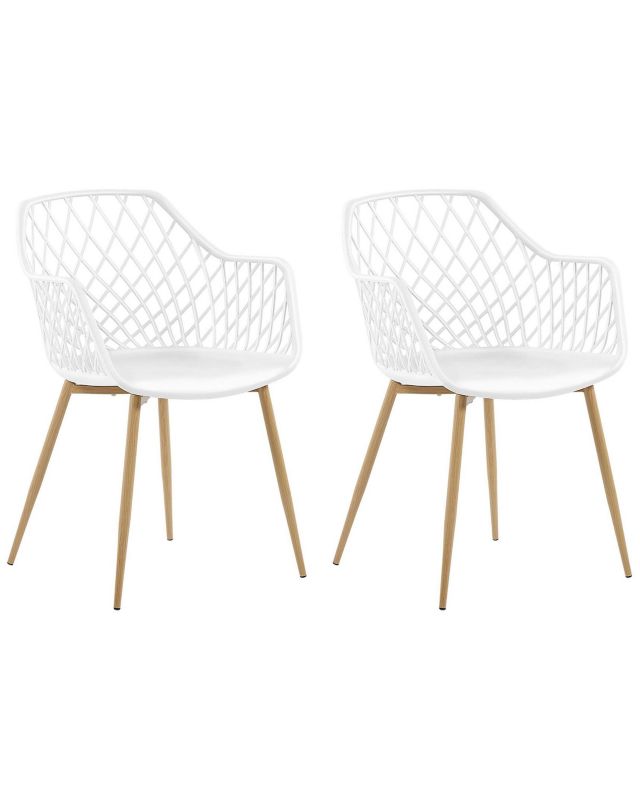 Zestaw 2 krzeseł do jadalni Nashua Biały 1 par.