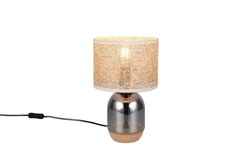 Lampka stołowa Trio Tara srebrno-beżowa 1 x E27 x 10W IP20 wym: 32 x 20 x 20 cm szkło - 1 szt.