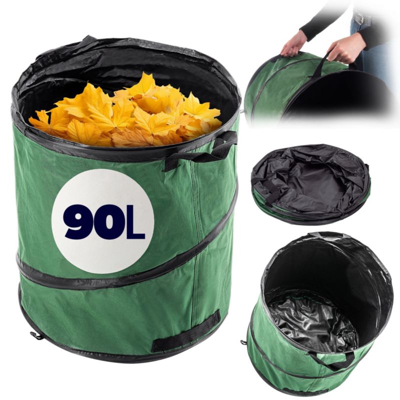 Kosz ogrodowy KADAX składany zielony 90 l 1 szt.