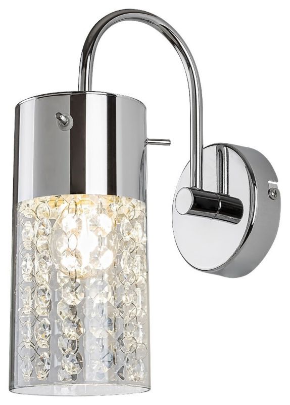 Kinkiet ścienny Rabalux Niagara chromowany przezroczysty szkło kryształowe 1 x E14 x 40W IP44 wym: 26,5 x 11,5 x 20 cm - 1 szt.