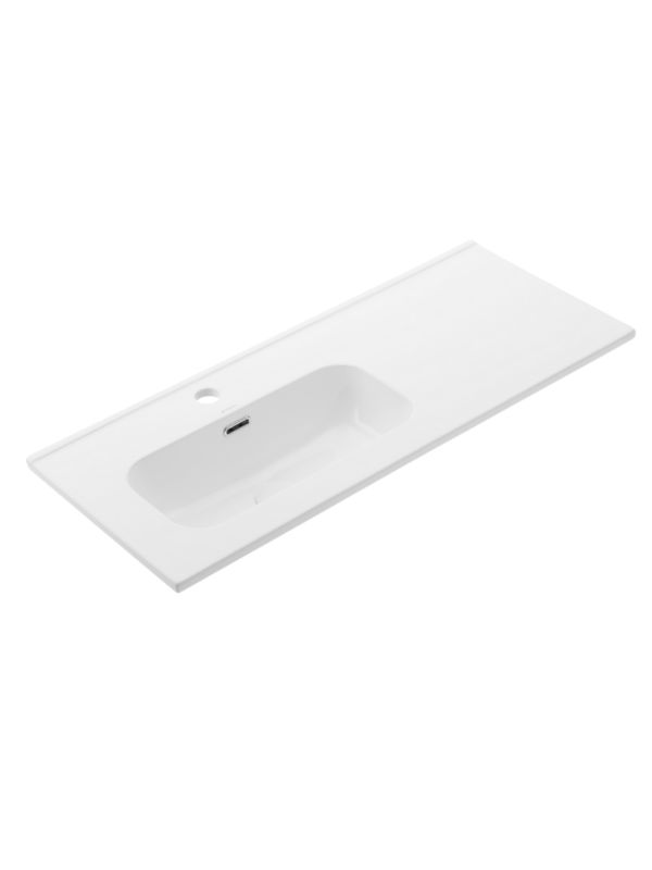 Umywalka meblowa Uptrend CHARO 90L biały połysk, z otworem na baterię oraz przelewem, lewa 1 szt.