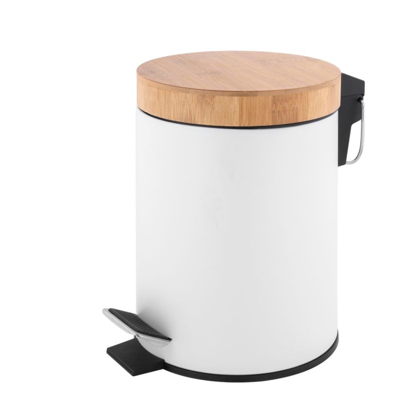 Kosz na śmieci BIN Yoka Home do łazienki 3l biały bambus segregacja - 1 szt.