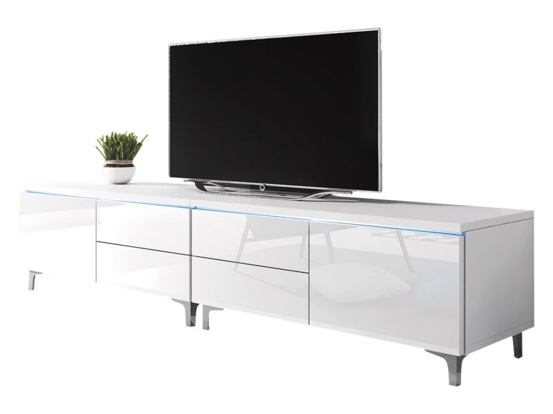 Szafka RTV MIRJAN 24 XIW Double biały + biały połysk 1 szt.