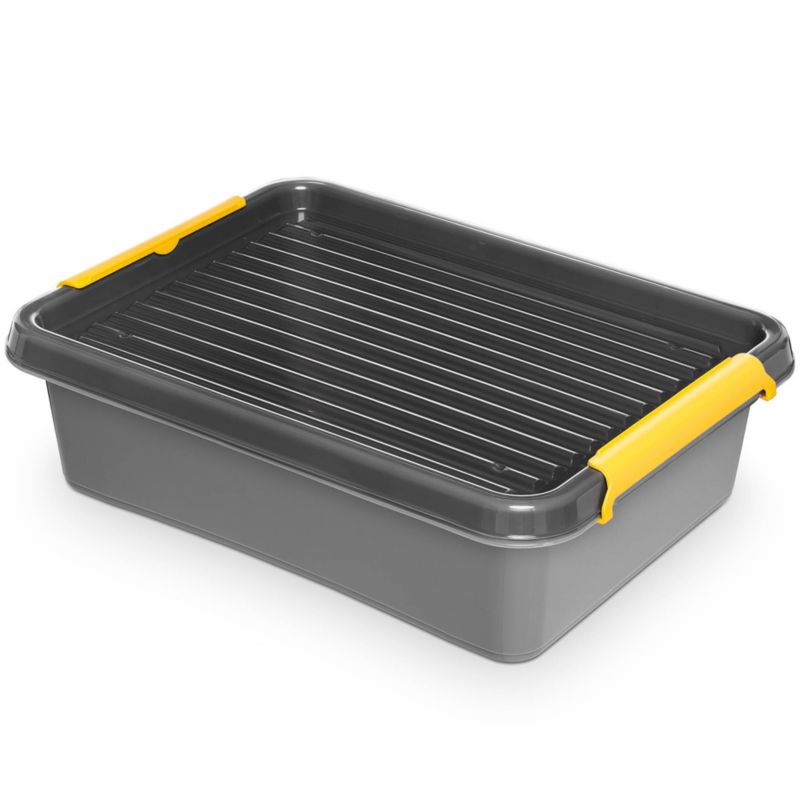 Pojemnik Plastikowy ORPLAST z pokrywą, szary 8,5 L 1 szt.