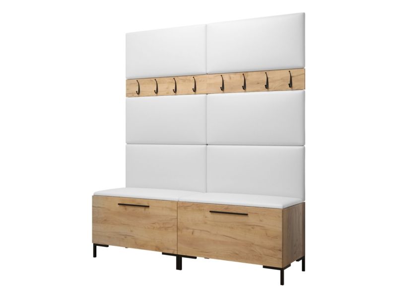 Garderoba MIRJAN 24 Zilion II dąb craft + biała ekoskóra 1 kpl.