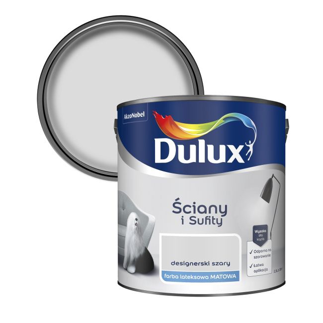 Farba Dulux Ściany i Sufity designerski szary 2,5 l