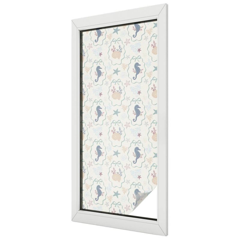 Folia Na Okno Wallfluent 50x116 cm Chroni Prywatność i Zapewnia Dyskrecję Morski wzór harmonijny 1 rol.