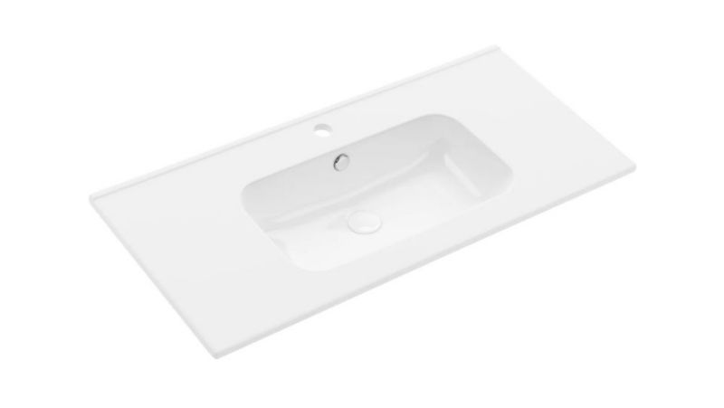 Umywalka wpuszczana KROFAM ALTON 100 cm biała ceramiczna 1 szt.