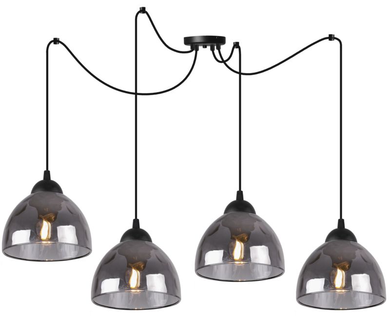 Lampa sufitowa wisząca Light Home LH Pająk Venice 4x E27 60W klosz grafitowy 1szt.