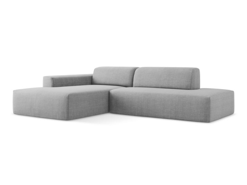 Narożnik prawostronny LaMiaSofa BOVA z tkaniny strukturalnej 240x90 cm jasny szary 1 szt.