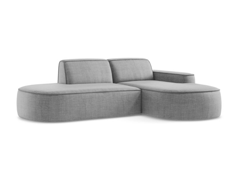 Narożnik prawostronny LaMiaSofa MELISSA z tkaniny strukturalnej 284x166 cm jasny szary 1 szt.