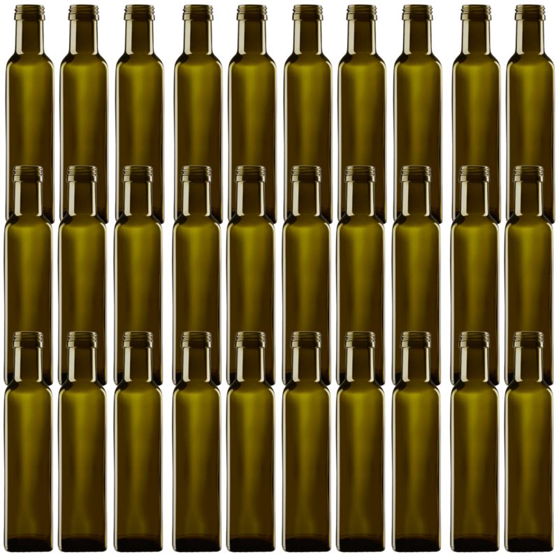 Butelki szklane MODO24 250 ml maraska kwadratowa zielona na oliwę fi 31 bez nakrętek 30 szt.