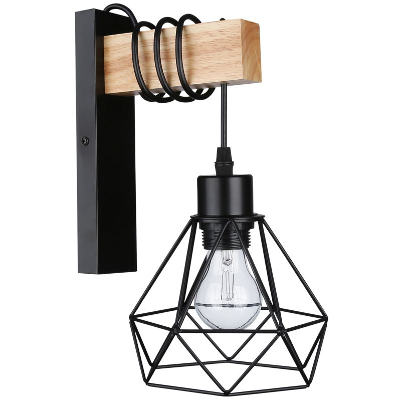 Kinkiet E27 LED MasterLED Otto IP20 wiszący czarny drewniany lampa wewnętrzna 1 szt.