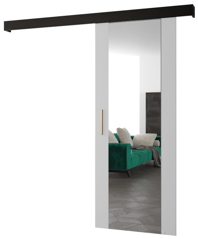 Drzwi przesuwne naścienne Abiks SALWADOR II 70 biały mat + czarny mat + złoty 1 szt.