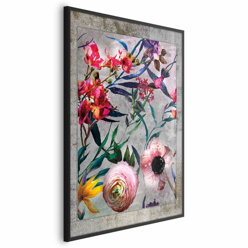 Plakat Artgeist Rustykalne kwiaty 60x90 cm z ramą czarną 1 szt