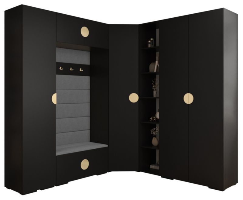 Garderoba do przedpokoju Abiks INOVA 4 Z2 czarny+złoty+manila16 1 szt.