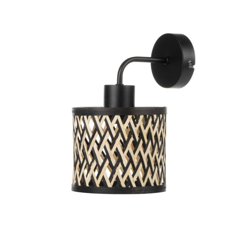 Lampa LightLogic LL TERYS WL 66430 kinkiet bambus E27 czarna eko do LED 1 szt.