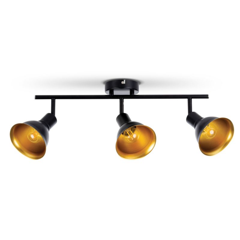 Lampa sufitowa LightLogic LL KOFE EL-3I E14 66216 ścienna spot czarna złota plafon 1 szt.